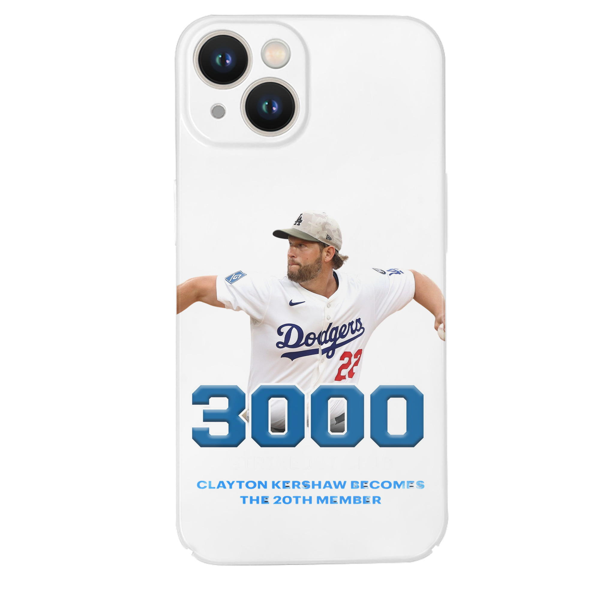 Clayton Kershaw 7 IPhone 14 Series Full-Cover Hard Case – Shockproof With Raised Camera Protection – Precise Cutouts, Wireless Charging Compatible – Durable, Anti-Yellowing, Easy To Clean